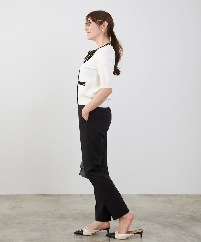 洗濯機可 マシンウォッシャブル UVカット 接触冷感 可愛い 上品 きれいめ オフィス フェミニン 夏 半袖 ジョイントスペース