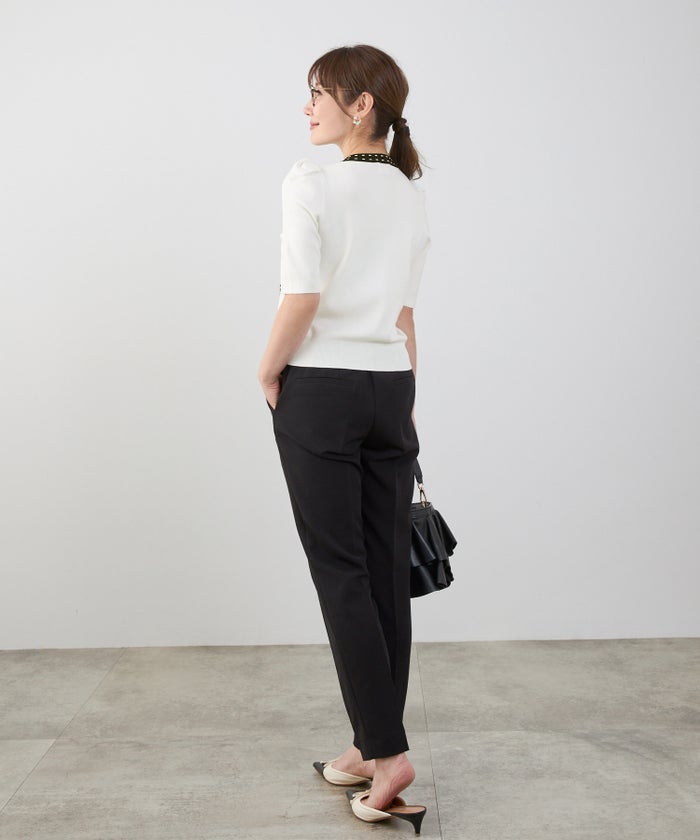 洗濯機可 マシンウォッシャブル UVカット 接触冷感 可愛い 上品 きれいめ オフィス フェミニン 夏 半袖 ジョイントスペース