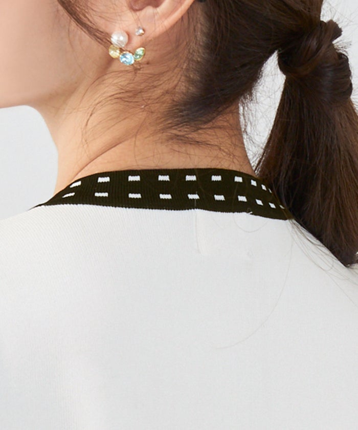 洗濯機可 マシンウォッシャブル UVカット 接触冷感 可愛い 上品 きれいめ オフィス フェミニン 夏 半袖 ジョイントスペース