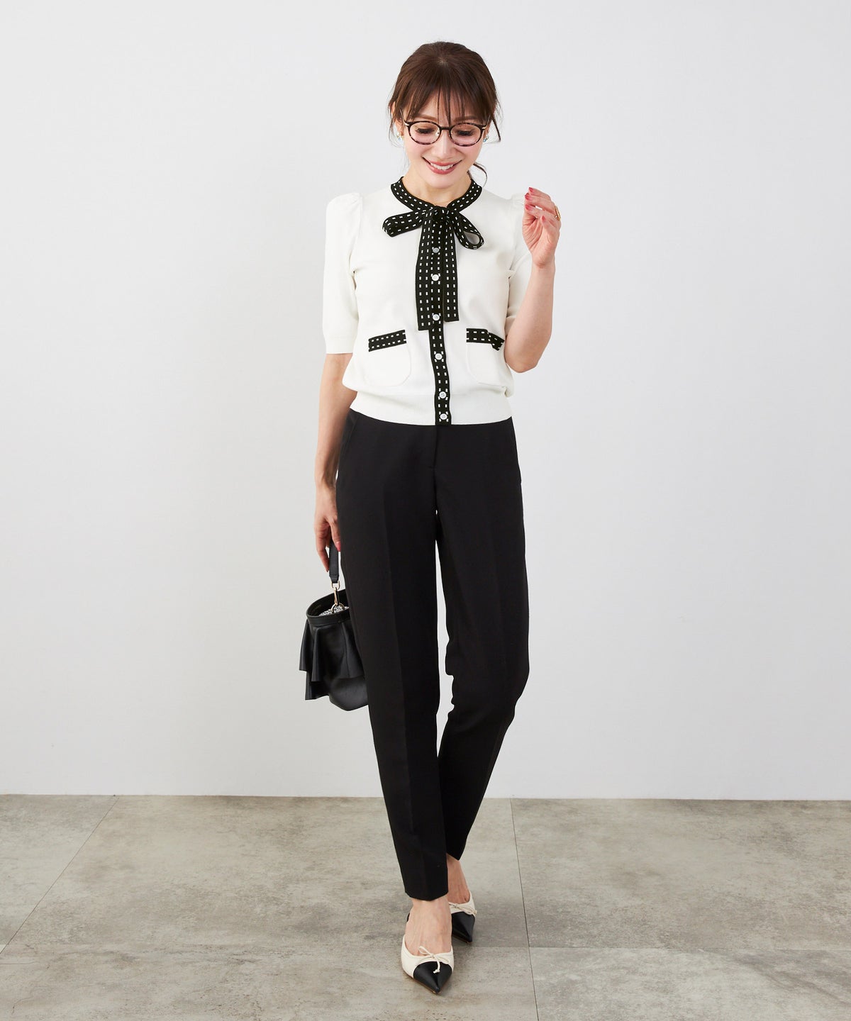 洗濯機可 マシンウォッシャブル UVカット 接触冷感 可愛い 上品 きれいめ オフィス フェミニン 夏 半袖 ジョイントスペース