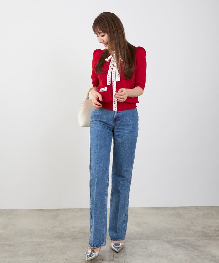 洗濯機可 マシンウォッシャブル UVカット 接触冷感 可愛い 上品 きれいめ オフィス フェミニン 夏 半袖 ジョイントスペース