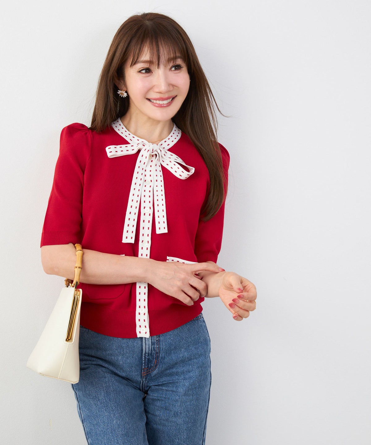 洗濯機可 マシンウォッシャブル UVカット 接触冷感 可愛い 上品 きれいめ オフィス フェミニン 夏 半袖 ジョイントスペース