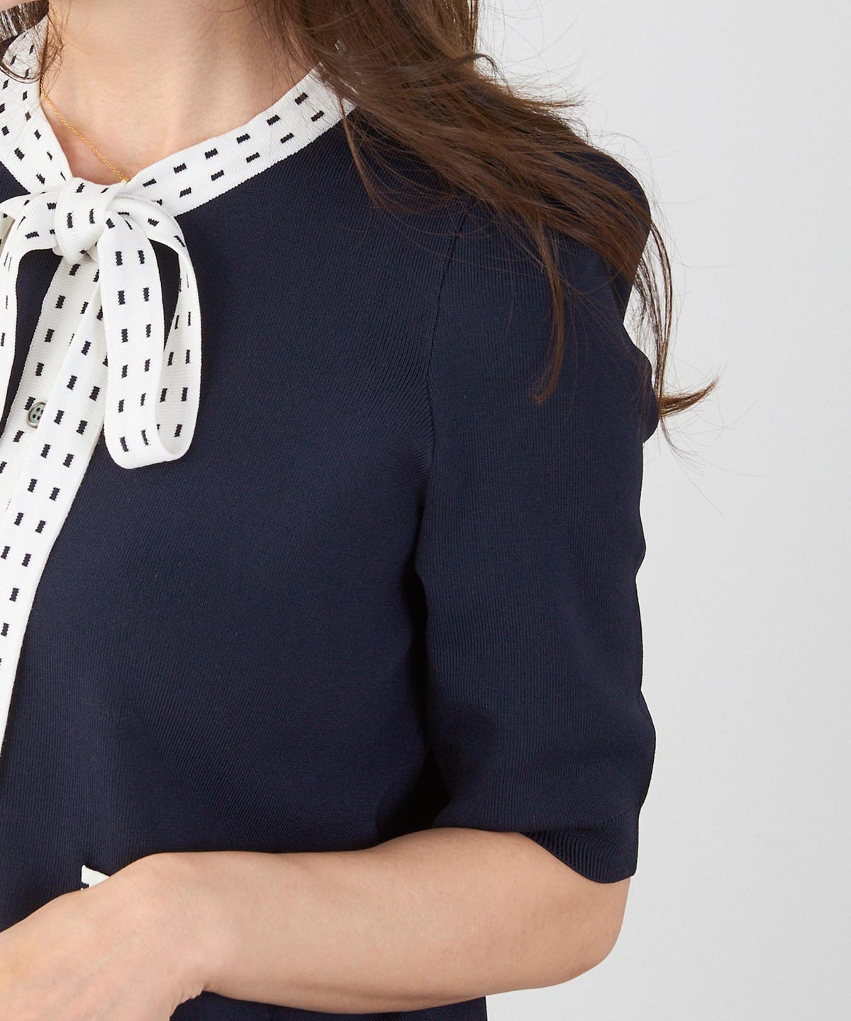 洗濯機可 マシンウォッシャブル UVカット 接触冷感 可愛い 上品 きれいめ オフィス フェミニン 夏 半袖 ジョイントスペース