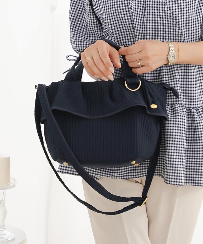 バッグ トートバッグ ミニバッグ 小さめ ファスナー フリル ヌビ キルティング ナチュラル ショルダー 子持ち ママ お出かけ ママバッグ