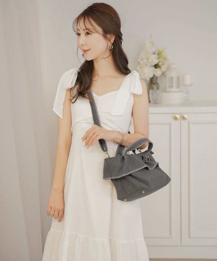 バッグ トートバッグ ミニバッグ 小さめ ファスナー フリル ヌビ キルティング ナチュラル ショルダー 子持ち ママ お出かけ ママバッグ