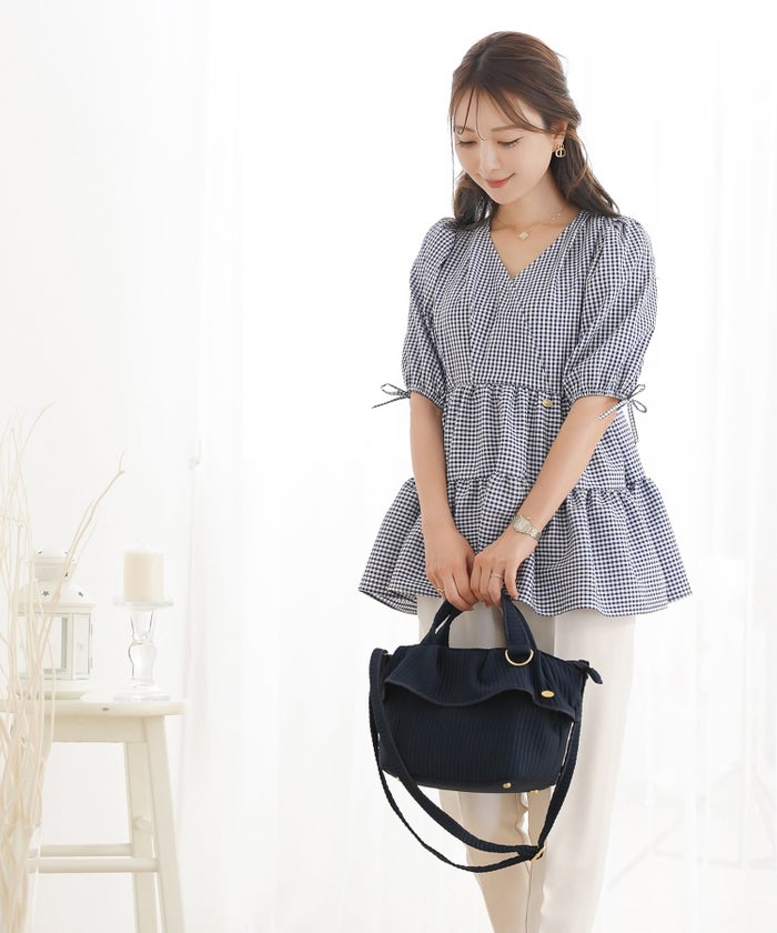 バッグ トートバッグ ミニバッグ 小さめ ファスナー フリル ヌビ キルティング ナチュラル ショルダー 子持ち ママ お出かけ ママバッグ