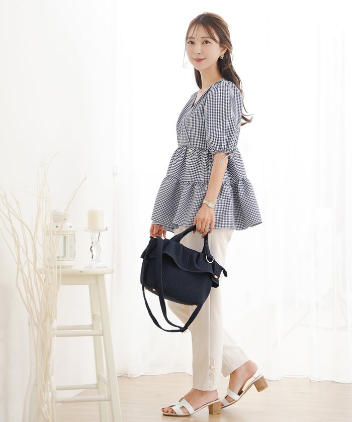 バッグ トートバッグ ミニバッグ 小さめ ファスナー フリル ヌビ キルティング ナチュラル ショルダー 子持ち ママ お出かけ ママバッグ