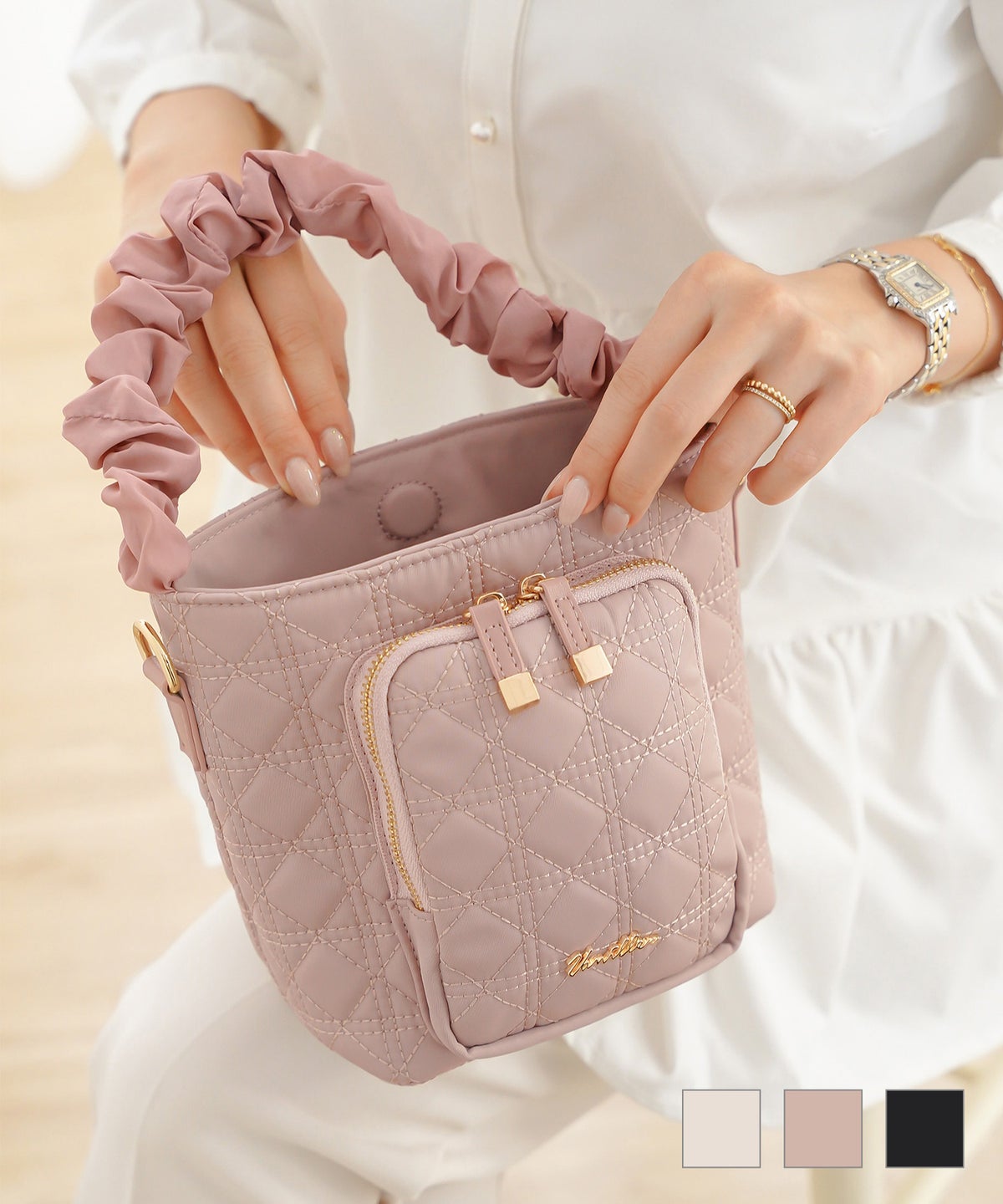 キルティング 撥水 ミニ ポシェット バッグ  le reve vaniller 