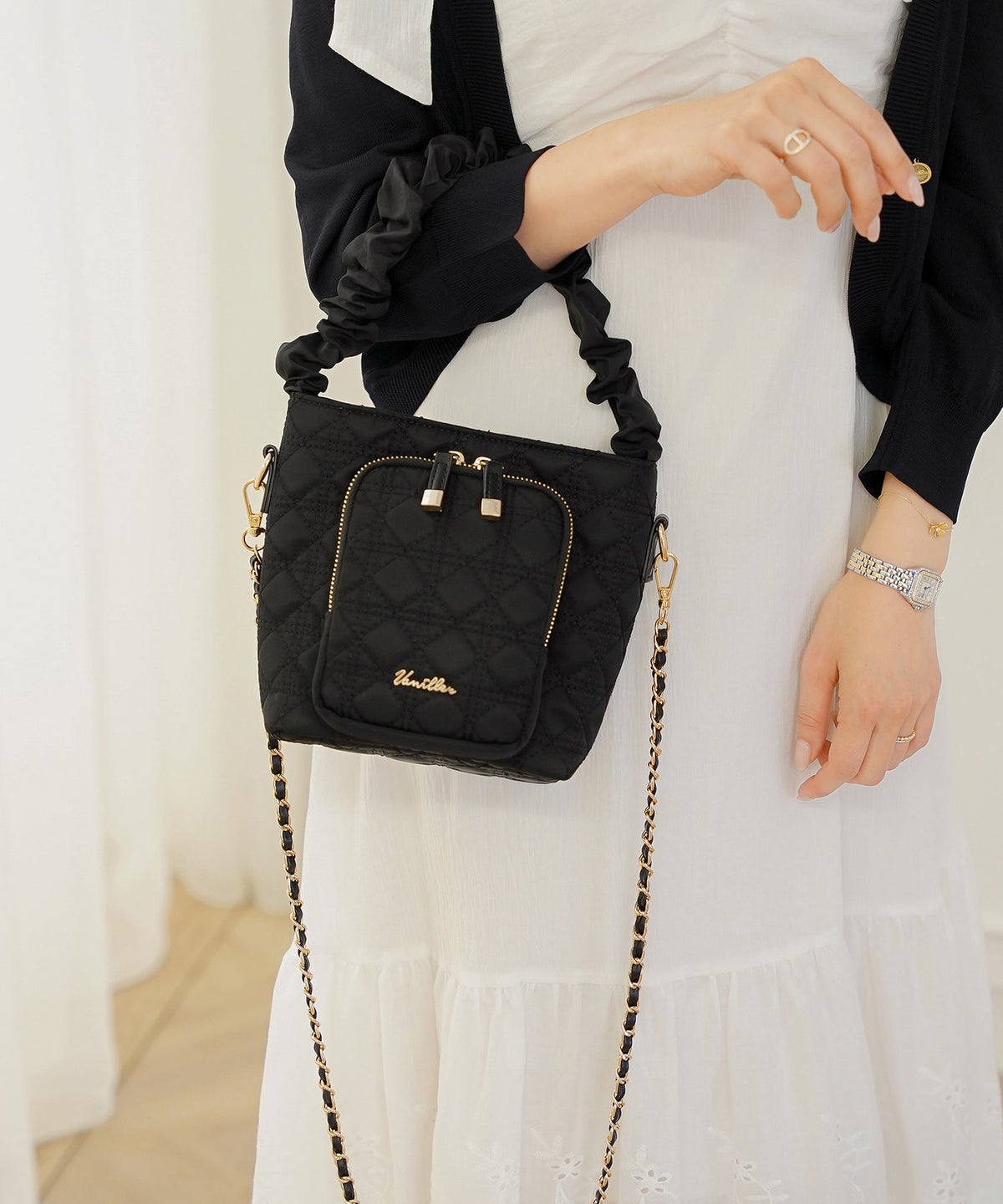 グッズ ポシェット ミニバッグ ショルダーバッグ サブバッグ お出かけ 運動会 キルティング 撥水