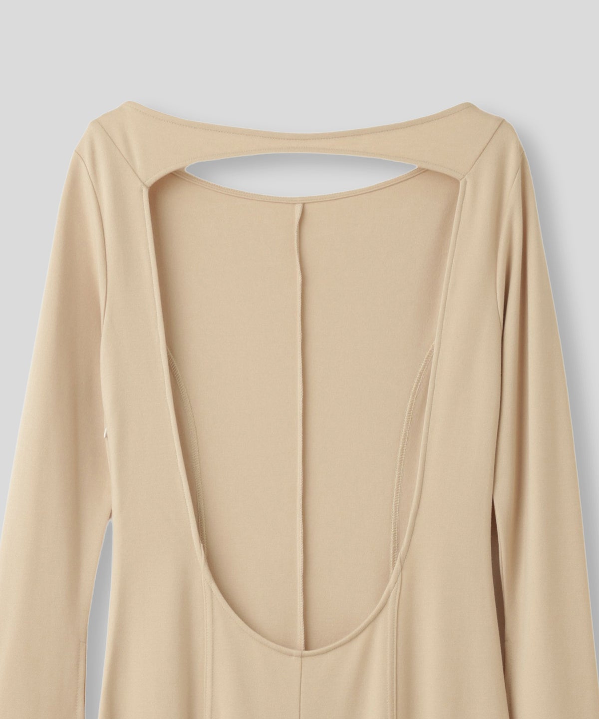 バック スクープオープン フレア ワンピース KINO THE KEI バックオープンワンピース スクープバックワンピース ボートネックワンピース フレアワンピース ロングワンピース デザインワンピース 美シルエットワンピース スタイルアップワンピース 大人フェミニンワンピース