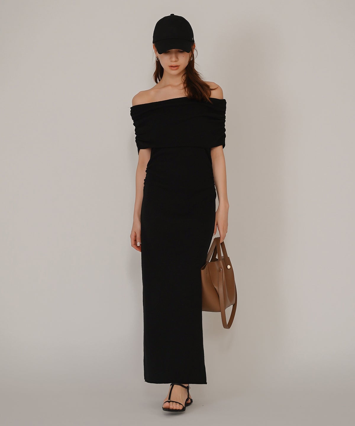 オフショル ニット ワンピース KINO THE KEI ストレッチワンピース ボディラインワンピース フィットシルエットワンピース 大人色気ワンピース 韓国風ワンピース 抜け感ワンピース 大人女子コーデ きれいめカジュアル オフショルワンピ ニットワンピース