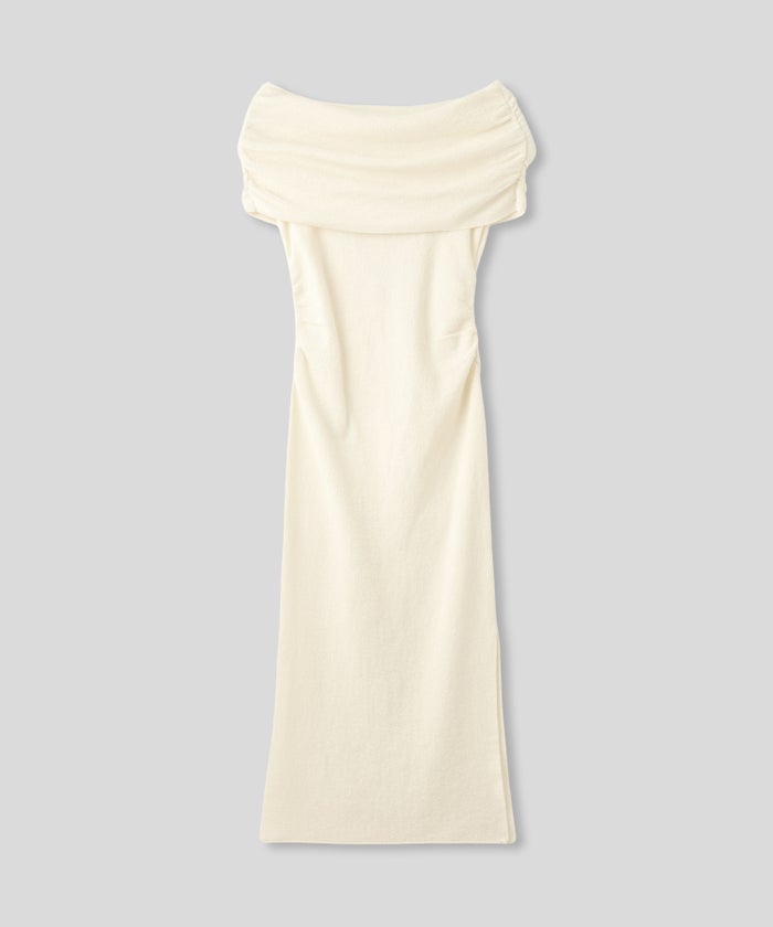 オフショル ニット ワンピース KINO THE KEI ストレッチワンピース ボディラインワンピース フィットシルエットワンピース 大人色気ワンピース 韓国風ワンピース 抜け感ワンピース 大人女子コーデ きれいめカジュアル オフショルワンピ ニットワンピース