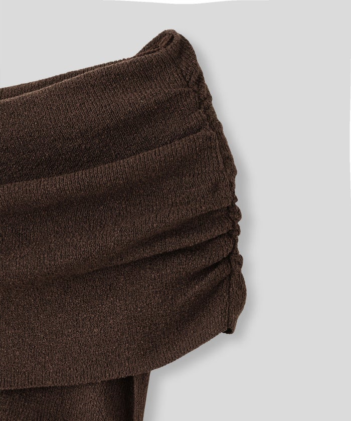 オフショル ニット ワンピース KINO THE KEI ストレッチワンピース ボディラインワンピース フィットシルエットワンピース 大人色気ワンピース 韓国風ワンピース 抜け感ワンピース 大人女子コーデ きれいめカジュアル オフショルワンピ ニットワンピース