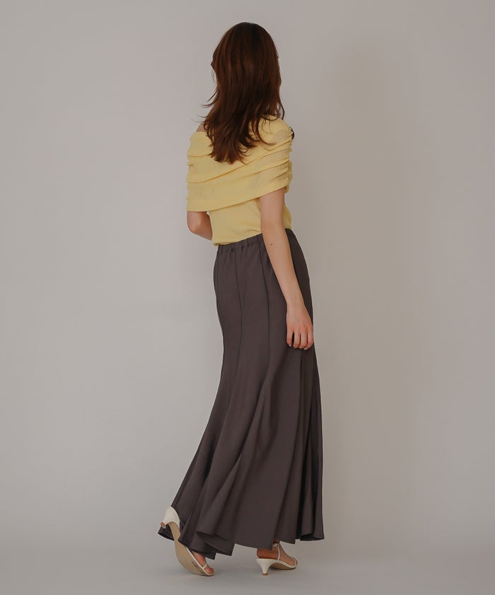 オフショル アレンジ ニット KINO THE KEI オフショルダートップス オフショルニット ワンショルダートップス ドレープトップス リブニットトップス フィットニット コンパクトトップス デザインニット 肌見せトップス