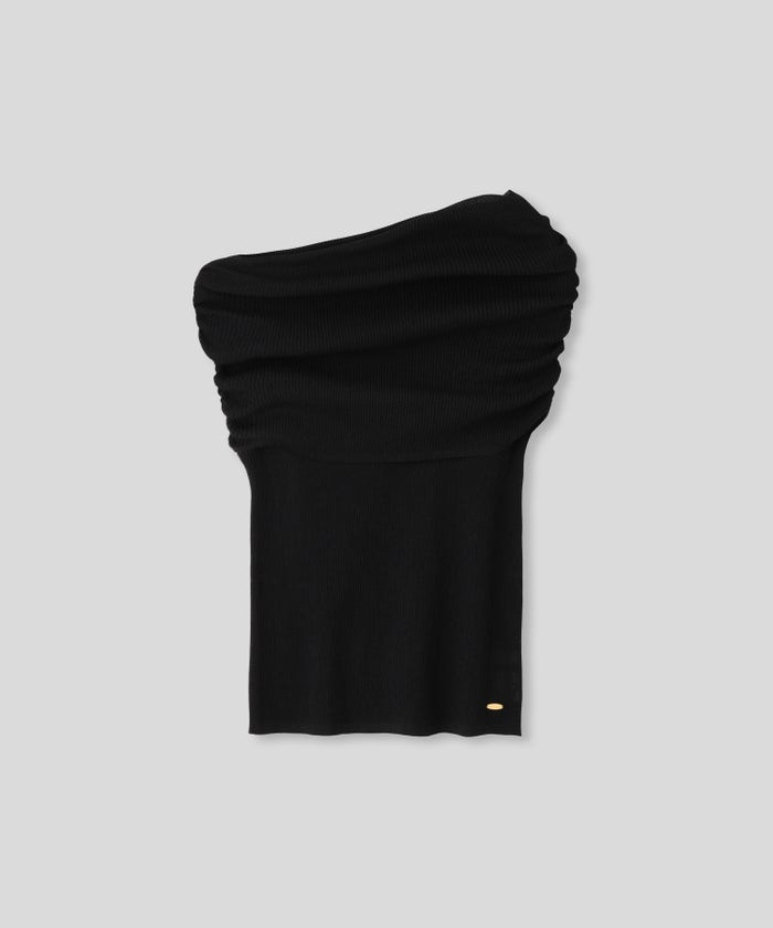 オフショル アレンジ ニット KINO THE KEI オフショルダートップス オフショルニット ワンショルダートップス ドレープトップス リブニットトップス フィットニット コンパクトトップス デザインニット 肌見せトップス