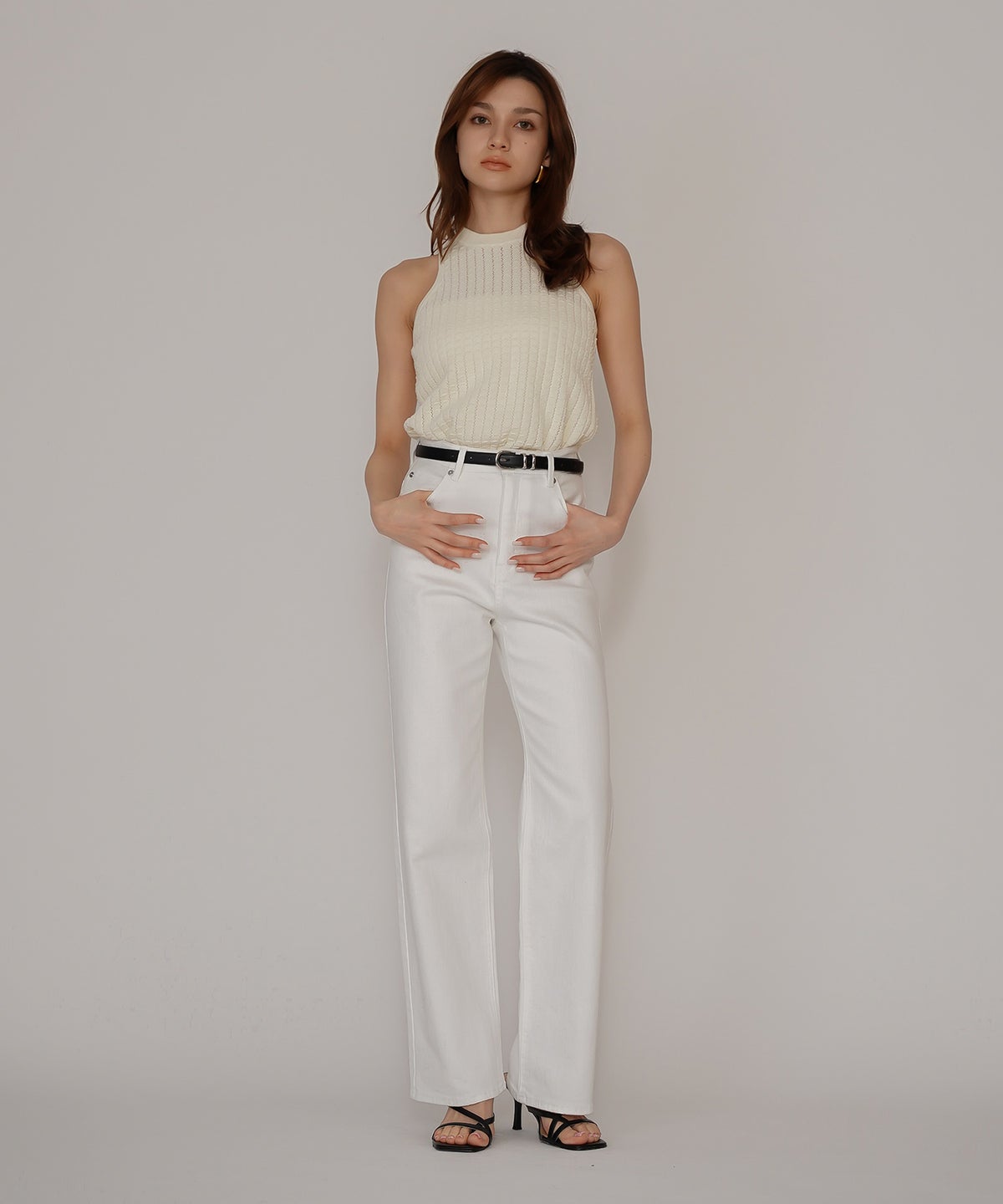 クラウド カット バックオープン アメスリニット KINO THE KEI バックオープン ニット バックシャン ニットトップス レースアップニット クロスストラップ ニット リボンデザイン 背中開きトップス リブニット ノースリーブニット タンクニット フィットニット