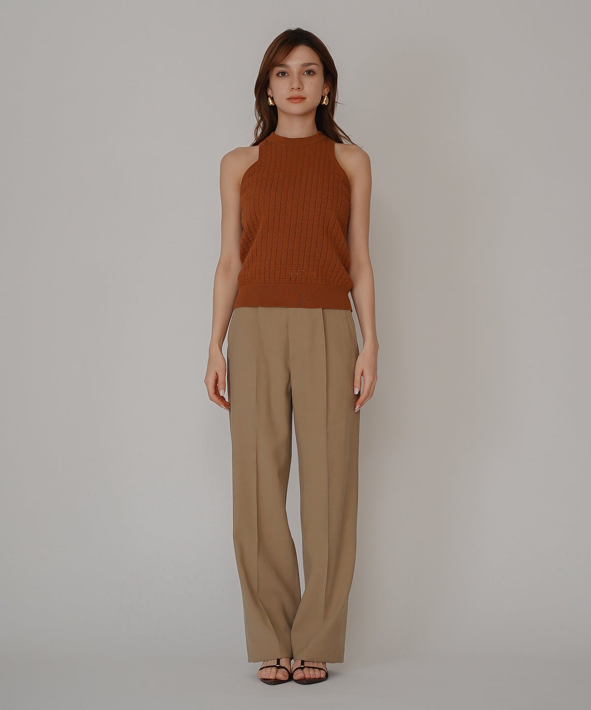 クラウド カット バックオープン アメスリニット KINO THE KEI バックオープン ニット バックシャン ニットトップス レースアップニット クロスストラップ ニット リボンデザイン 背中開きトップス リブニット ノースリーブニット タンクニット フィットニット