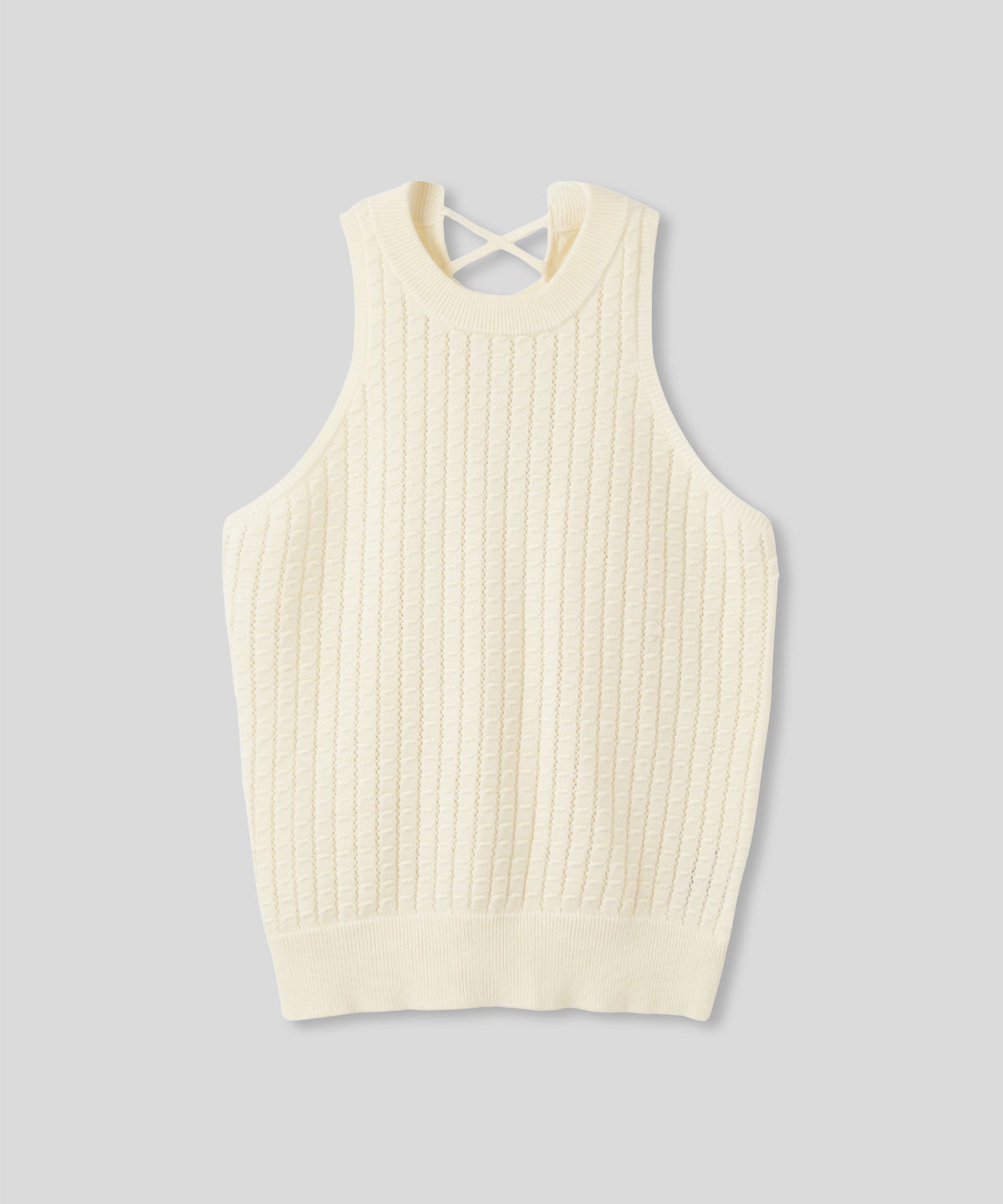 クラウド カット バックオープン アメスリニット KINO THE KEI バックオープン ニット バックシャン ニットトップス レースアップニット クロスストラップ ニット リボンデザイン 背中開きトップス リブニット ノースリーブニット タンクニット フィットニット