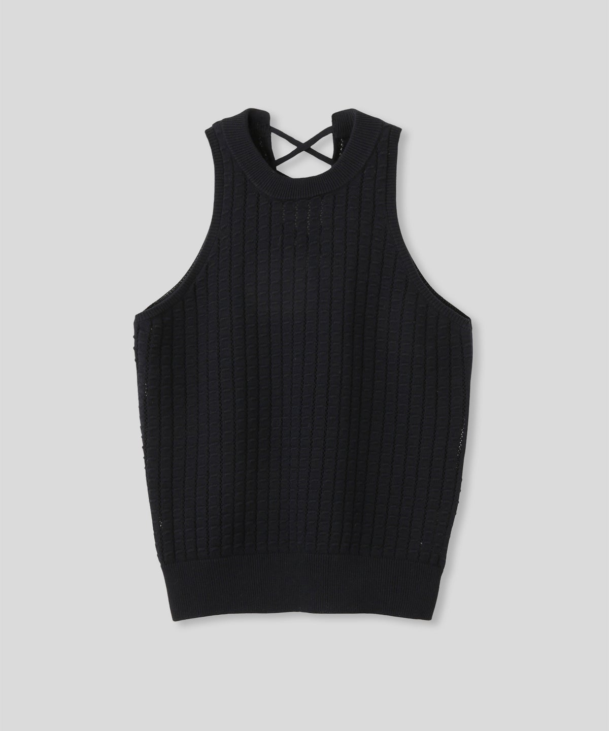 クラウド カット バックオープン アメスリニット KINO THE KEI バックオープン ニット バックシャン ニットトップス レースアップニット クロスストラップ ニット リボンデザイン 背中開きトップス リブニット ノースリーブニット タンクニット フィットニット