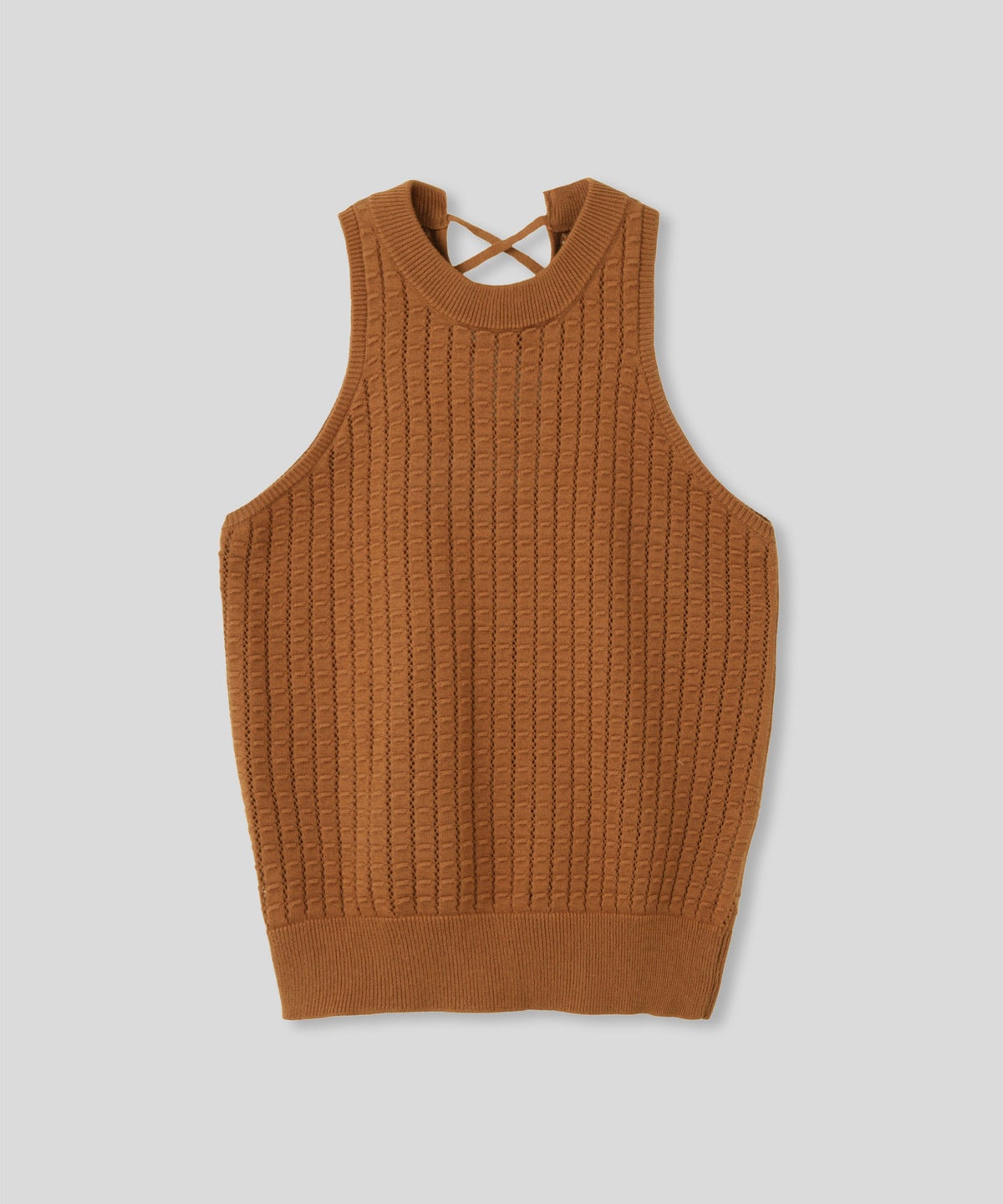 クラウド カット バックオープン アメスリニット KINO THE KEI バックオープン ニット バックシャン ニットトップス レースアップニット クロスストラップ ニット リボンデザイン 背中開きトップス リブニット ノースリーブニット タンクニット フィットニット