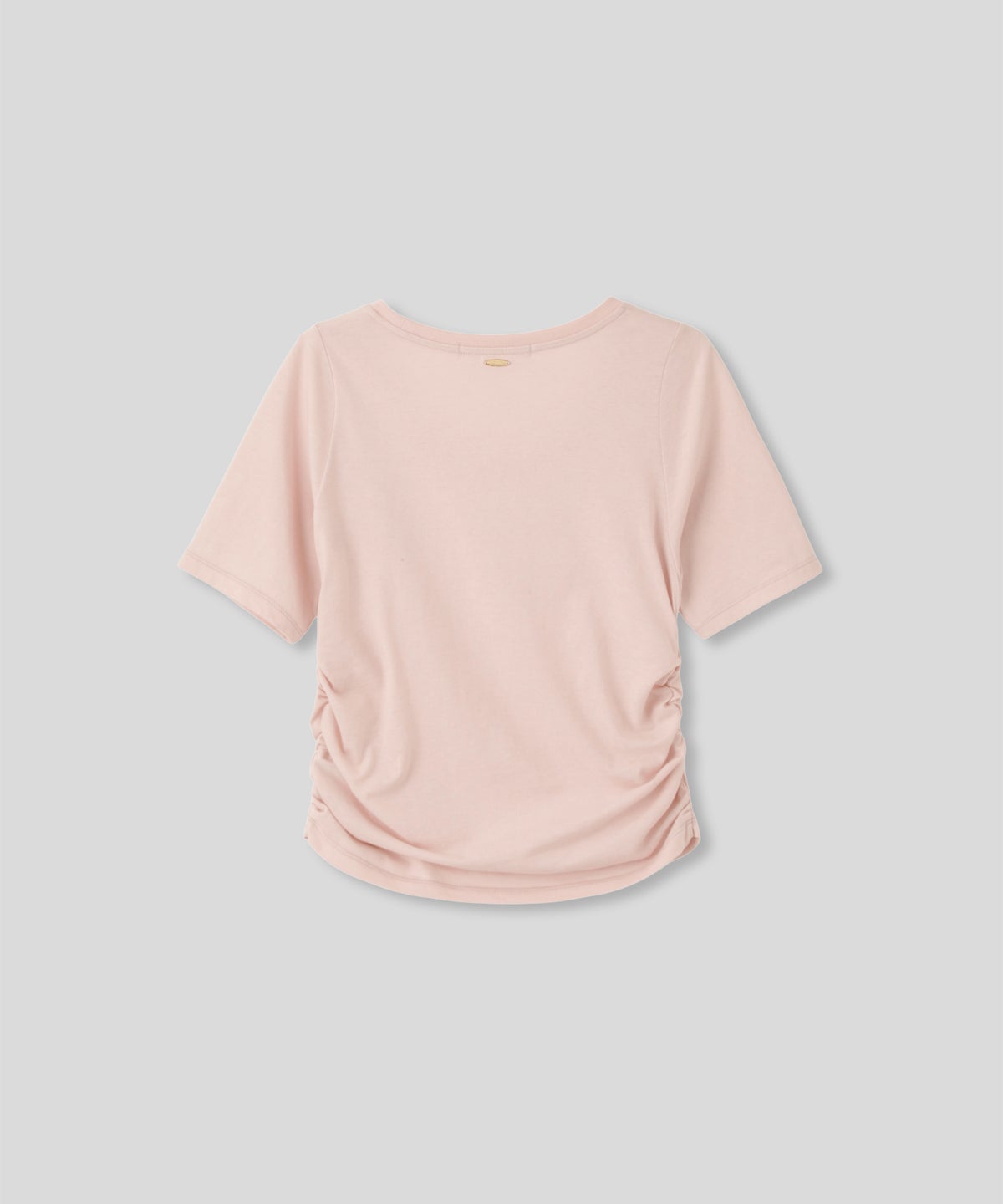 スクープネック サイド ギャザー フィットTEE KINO THE KEI サイドギャザー Tシャツ フィットTEE コンパクトT クロップド丈 Uネック デコルテ見せ ギャザートップス タイトトップス 着痩せトップス スタイルアップ 抜け感 女性らしい きれいめカジュアルシンプルコーデ トレンドトップス 春夏トップス レイヤードコーデ