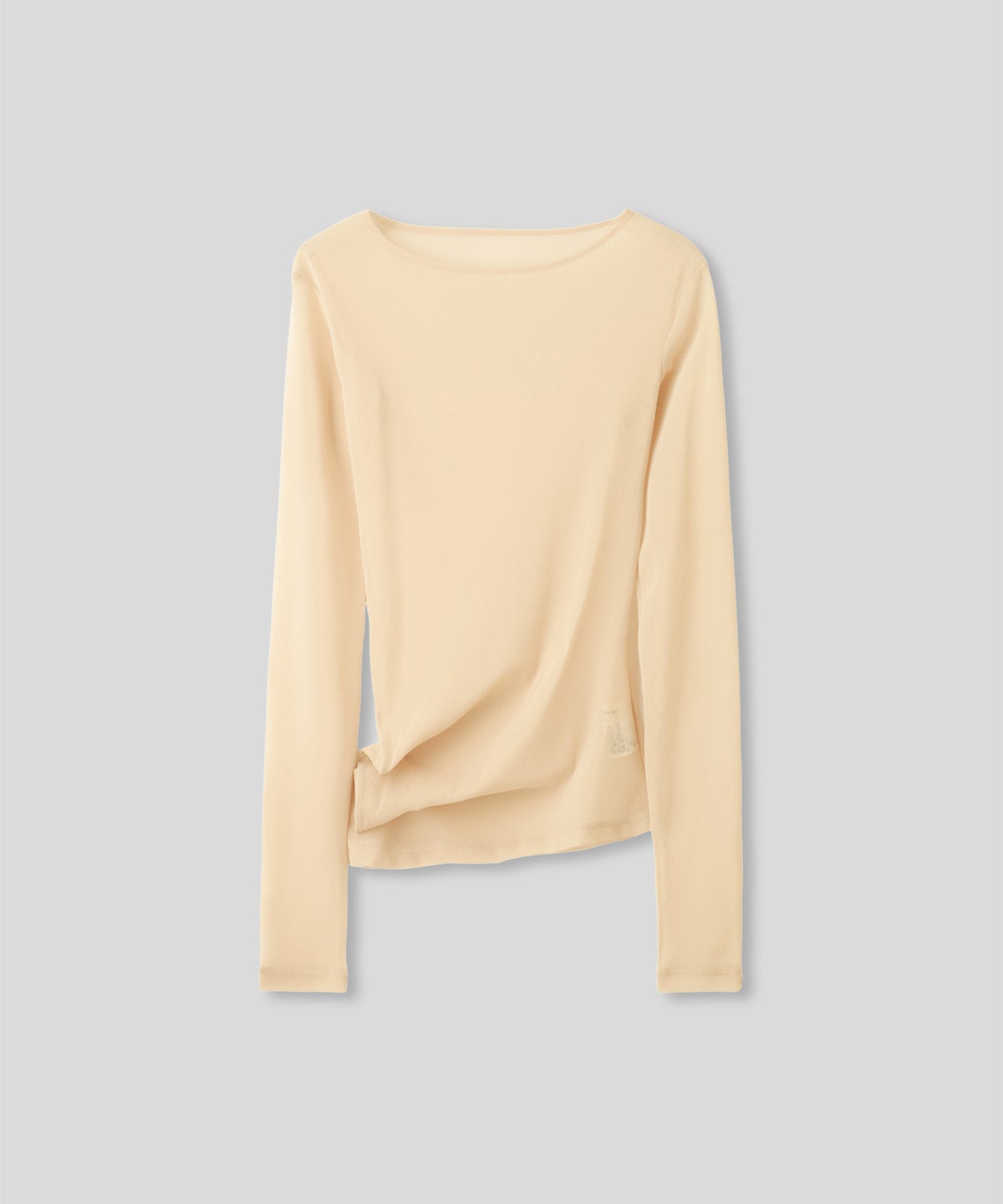 セカンドスキン シアー アシンメトリー トップス KINO THE KEI 変形トップス アシンメトリートップス ドレープトップス デザイントップス フィットトップス セカンドスキントップス レイヤードトップス インナートップス ロングスリーブトップス コンパクトトップス 美シルエットトップス