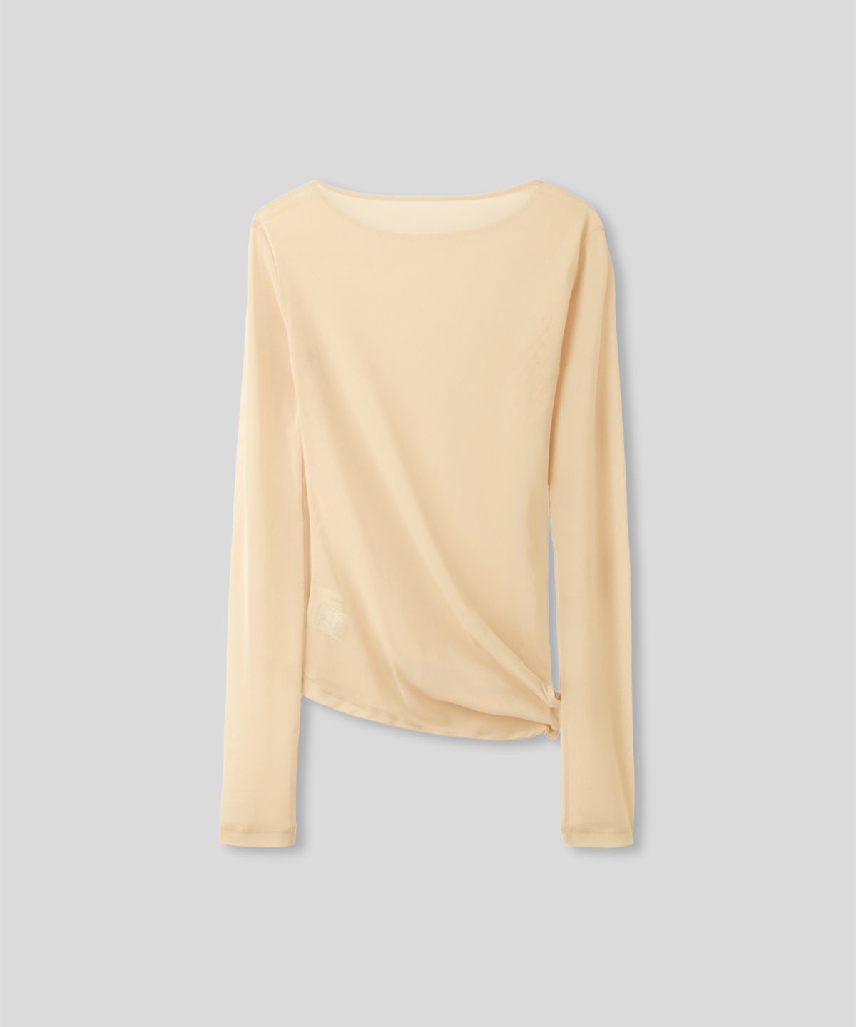 セカンドスキン シアー アシンメトリー トップス KINO THE KEI 変形トップス アシンメトリートップス ドレープトップス デザイントップス フィットトップス セカンドスキントップス レイヤードトップス インナートップス ロングスリーブトップス コンパクトトップス 美シルエットトップス