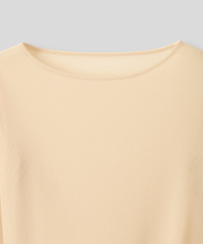 セカンドスキン シアー アシンメトリー トップス KINO THE KEI 変形トップス アシンメトリートップス ドレープトップス デザイントップス フィットトップス セカンドスキントップス レイヤードトップス インナートップス ロングスリーブトップス コンパクトトップス 美シルエットトップス