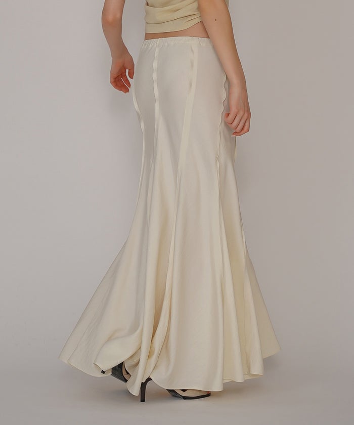 ウェーブ 切り替え スカート KINO THE KEI ロングスカート マーメイドスカート フレアスカート ウェーブデザインスカート 切替スカート デザインスカート 揺れスカート ボリュームスカート 美シルエットスカート スタイルアップスカート ウエストゴムスカート