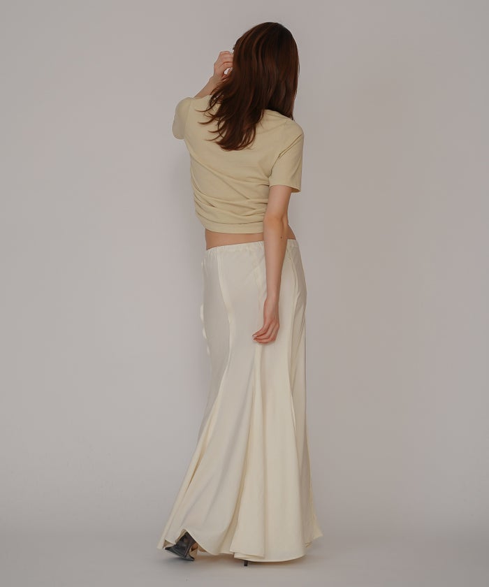 ウェーブ 切り替え スカート KINO THE KEI ロングスカート マーメイドスカート フレアスカート ウェーブデザインスカート 切替スカート デザインスカート 揺れスカート ボリュームスカート 美シルエットスカート スタイルアップスカート ウエストゴムスカート