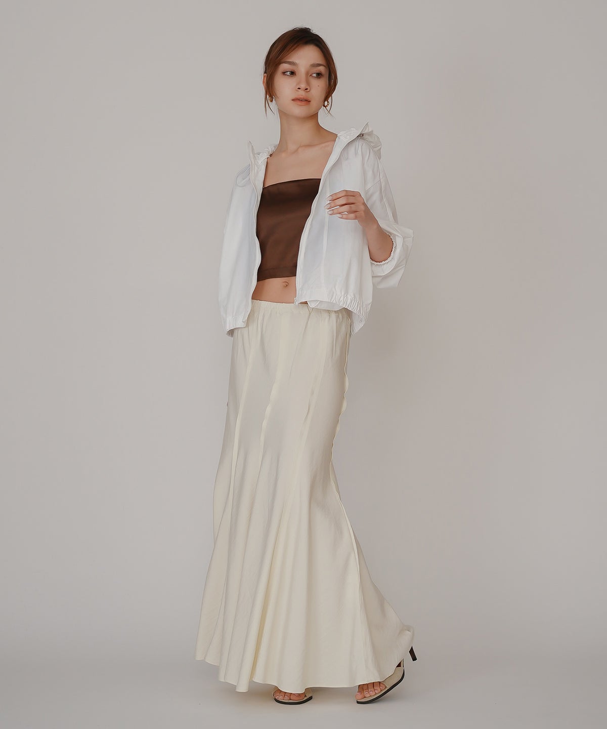 ウェーブ 切り替え スカート KINO THE KEI ロングスカート マーメイドスカート フレアスカート ウェーブデザインスカート 切替スカート デザインスカート 揺れスカート ボリュームスカート 美シルエットスカート スタイルアップスカート ウエストゴムスカート