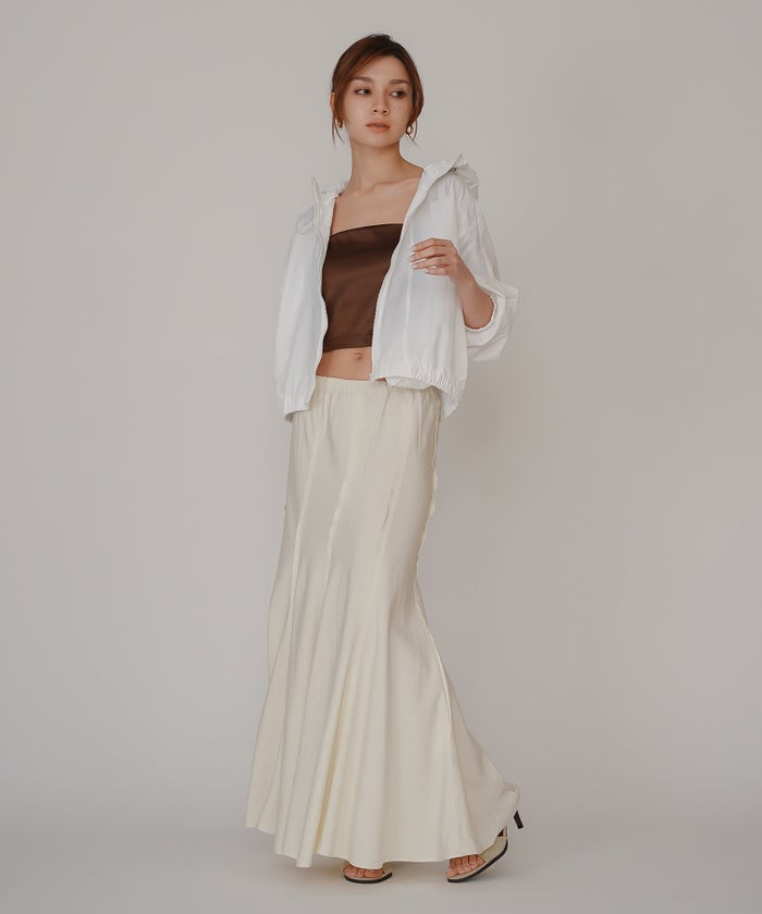 ウェーブ 切り替え スカート KINO THE KEI ロングスカート マーメイドスカート フレアスカート ウェーブデザインスカート 切替スカート デザインスカート 揺れスカート ボリュームスカート 美シルエットスカート スタイルアップスカート ウエストゴムスカート