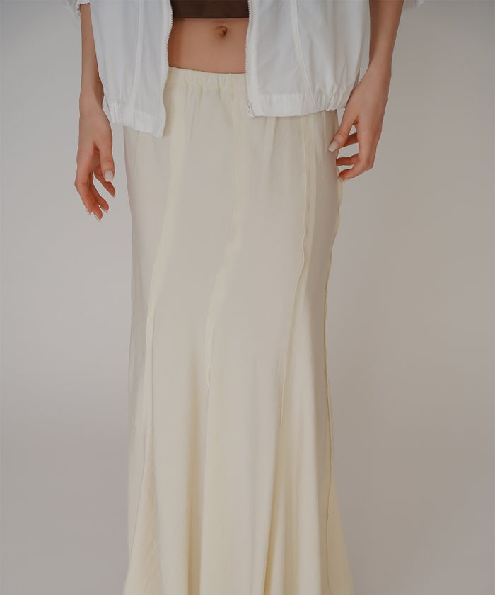 ウェーブ 切り替え スカート KINO THE KEI ロングスカート マーメイドスカート フレアスカート ウェーブデザインスカート 切替スカート デザインスカート 揺れスカート ボリュームスカート 美シルエットスカート スタイルアップスカート ウエストゴムスカート