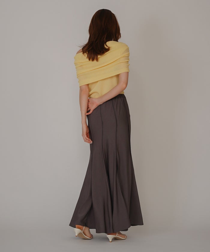 ウェーブ 切り替え スカート KINO THE KEI ロングスカート マーメイドスカート フレアスカート ウェーブデザインスカート 切替スカート デザインスカート 揺れスカート ボリュームスカート 美シルエットスカート スタイルアップスカート ウエストゴムスカート