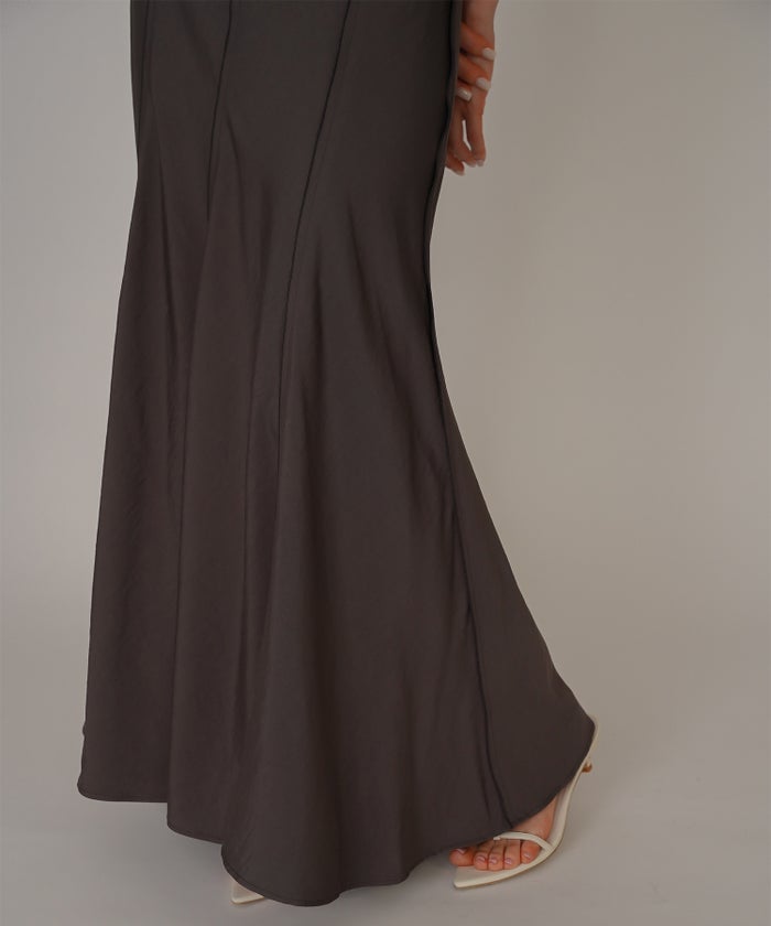 ウェーブ 切り替え スカート KINO THE KEI ロングスカート マーメイドスカート フレアスカート ウェーブデザインスカート 切替スカート デザインスカート 揺れスカート ボリュームスカート 美シルエットスカート スタイルアップスカート ウエストゴムスカート