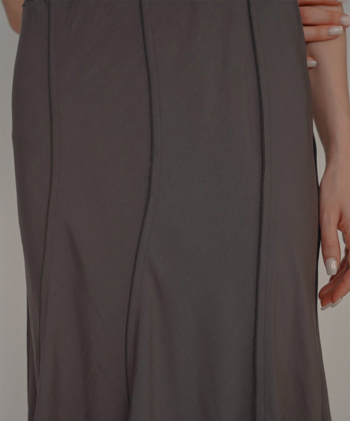 ウェーブ 切り替え スカート KINO THE KEI ロングスカート マーメイドスカート フレアスカート ウェーブデザインスカート 切替スカート デザインスカート 揺れスカート ボリュームスカート 美シルエットスカート スタイルアップスカート ウエストゴムスカート