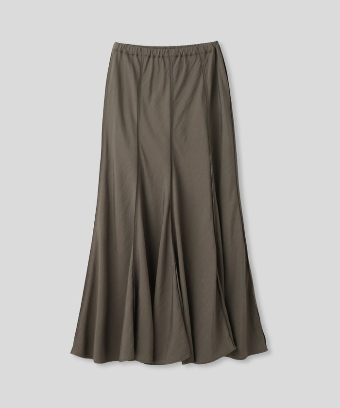 ウェーブ 切り替え スカート KINO THE KEI ロングスカート マーメイドスカート フレアスカート ウェーブデザインスカート 切替スカート デザインスカート 揺れスカート ボリュームスカート 美シルエットスカート スタイルアップスカート ウエストゴムスカート