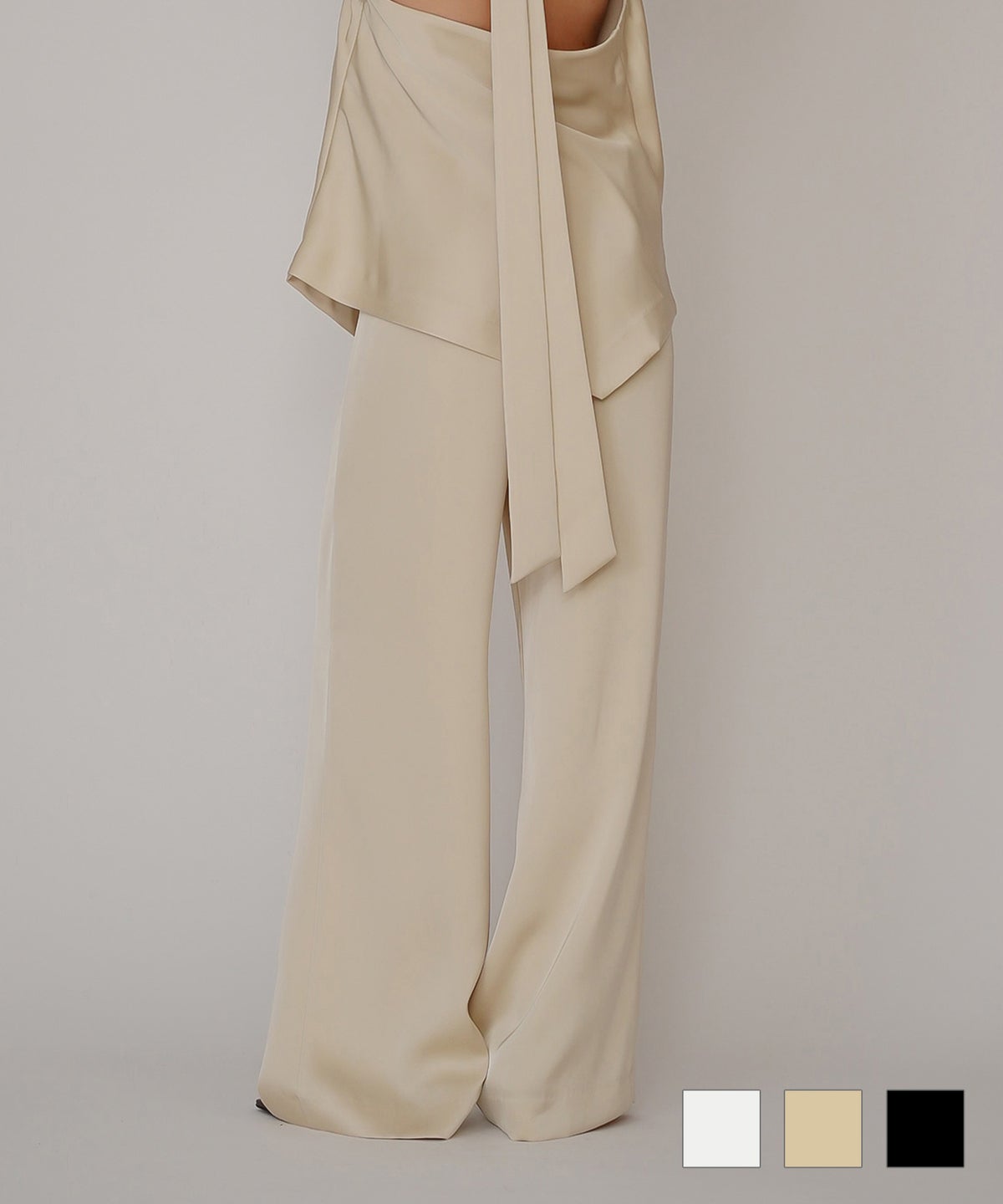 サテン セミ ワイド パンツ KINO THE KEI ゆったり ワイドパンツレディース 20代 ボトムズ 動きやすい 微光沢 着痩せ 美脚 大きいサイズ レディース 通勤 サテンシルク無地パンツ バケーション オフィス セットアップ オールシーズン対応 リゾート 南国　ディナー ルームウェア 大人可愛い 通学 学生 女子会