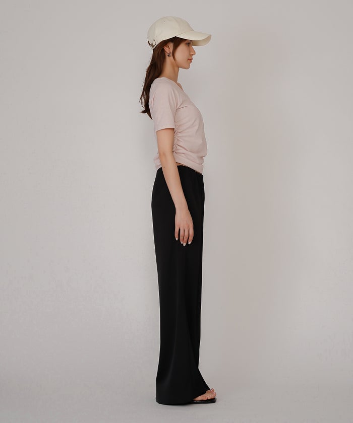 サテン セミ ワイド パンツ KINO THE KEI ゆったり ワイドパンツレディース 20代 ボトムズ 動きやすい 微光沢 着痩せ 美脚 大きいサイズ レディース 通勤 サテンシルク無地パンツ バケーション オフィス セットアップ オールシーズン対応 リゾート 南国　ディナー ルームウェア 大人可愛い 通学 学生 女子会