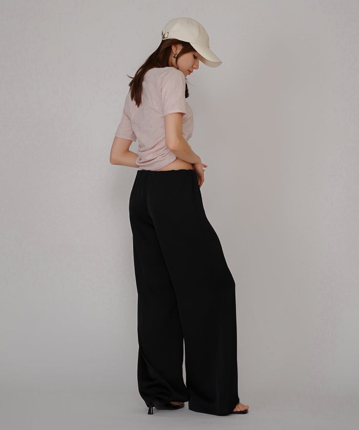 サテン セミ ワイド パンツ KINO THE KEI ゆったり ワイドパンツレディース 20代 ボトムズ 動きやすい 微光沢 着痩せ 美脚 大きいサイズ レディース 通勤 サテンシルク無地パンツ バケーション オフィス セットアップ オールシーズン対応 リゾート 南国　ディナー ルームウェア 大人可愛い 通学 学生 女子会