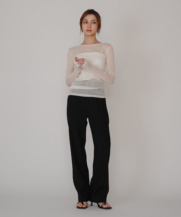 ハイウエスト スムース レーヨン タック パンツ KINO THE KEI サマーチノパンツ ハイウエストパンツ チノパンツ ストレートパンツ センタープレスパンツ タックパンツ 美脚パンツ 脚長パンツ スタイルアップパンツ きれいめパンツ 大人カジュアルパンツ オフィスカジュアル