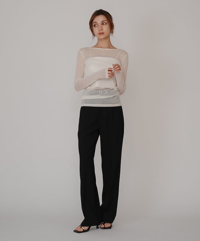 ハイウエスト スムース レーヨン タック パンツ KINO THE KEI サマーチノパンツ ハイウエストパンツ チノパンツ ストレートパンツ センタープレスパンツ タックパンツ 美脚パンツ 脚長パンツ スタイルアップパンツ きれいめパンツ 大人カジュアルパンツ オフィスカジュアル