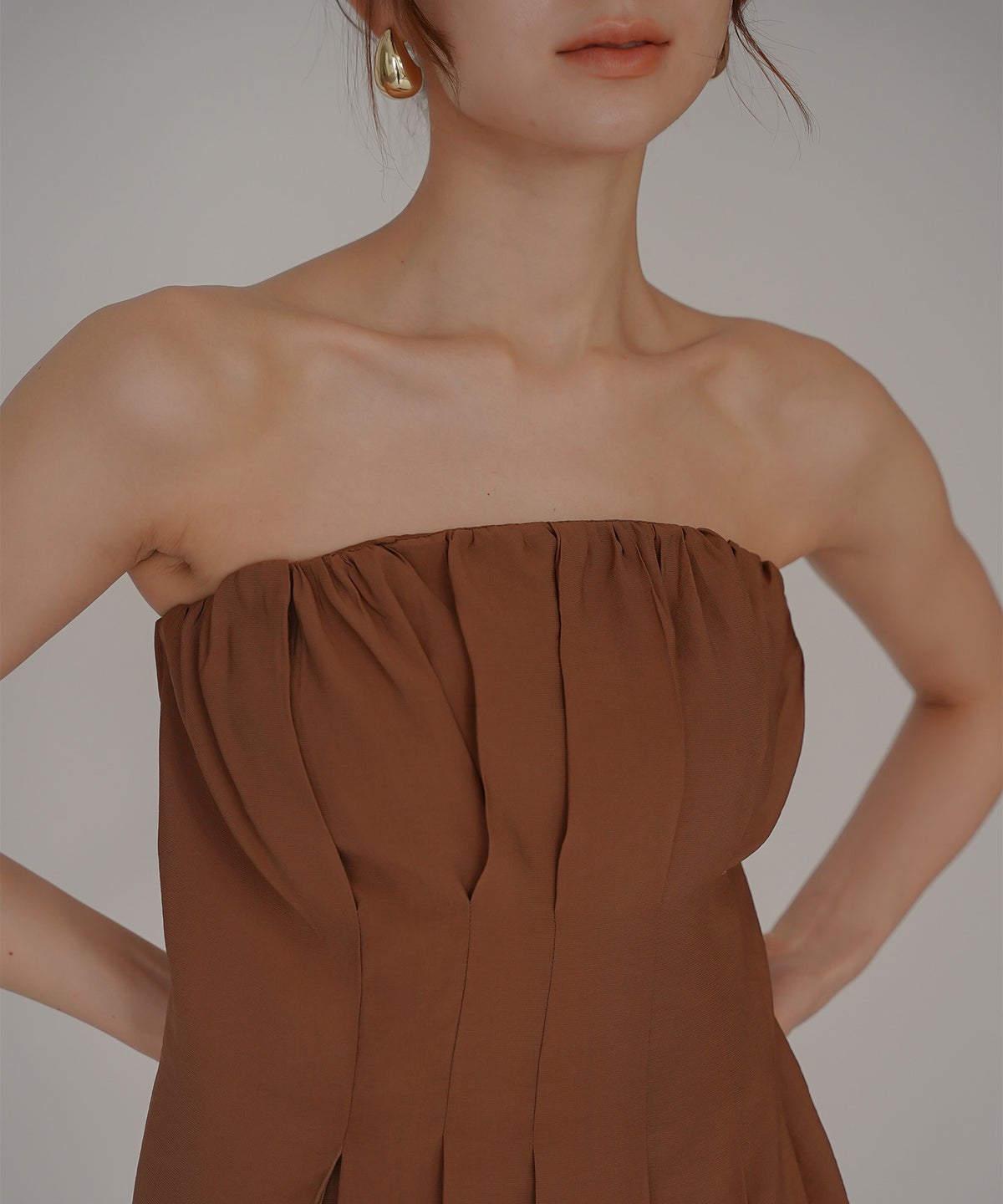 シェル ビスチェ ブラウス KINO THE KEI ベアトップ ベアトップス キャミトップス ペプラムトップス フレアトップス タックデザイントップス デザインキャミソール キャミブラウス ペプラムブラウス ウエストマークトップス スタイルアップトップス