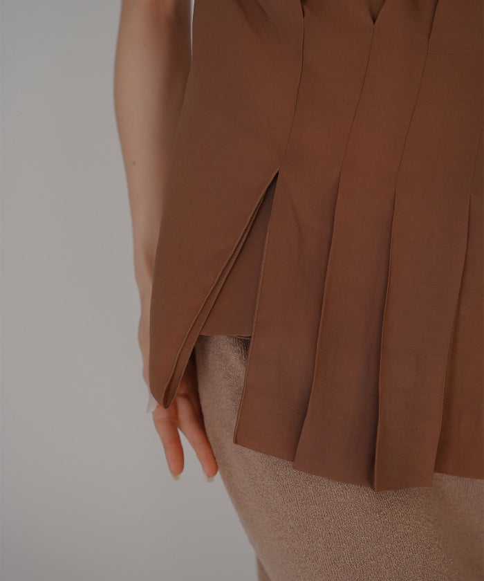 シェル ビスチェ ブラウス KINO THE KEI ベアトップ ベアトップス キャミトップス ペプラムトップス フレアトップス タックデザイントップス デザインキャミソール キャミブラウス ペプラムブラウス ウエストマークトップス スタイルアップトップス