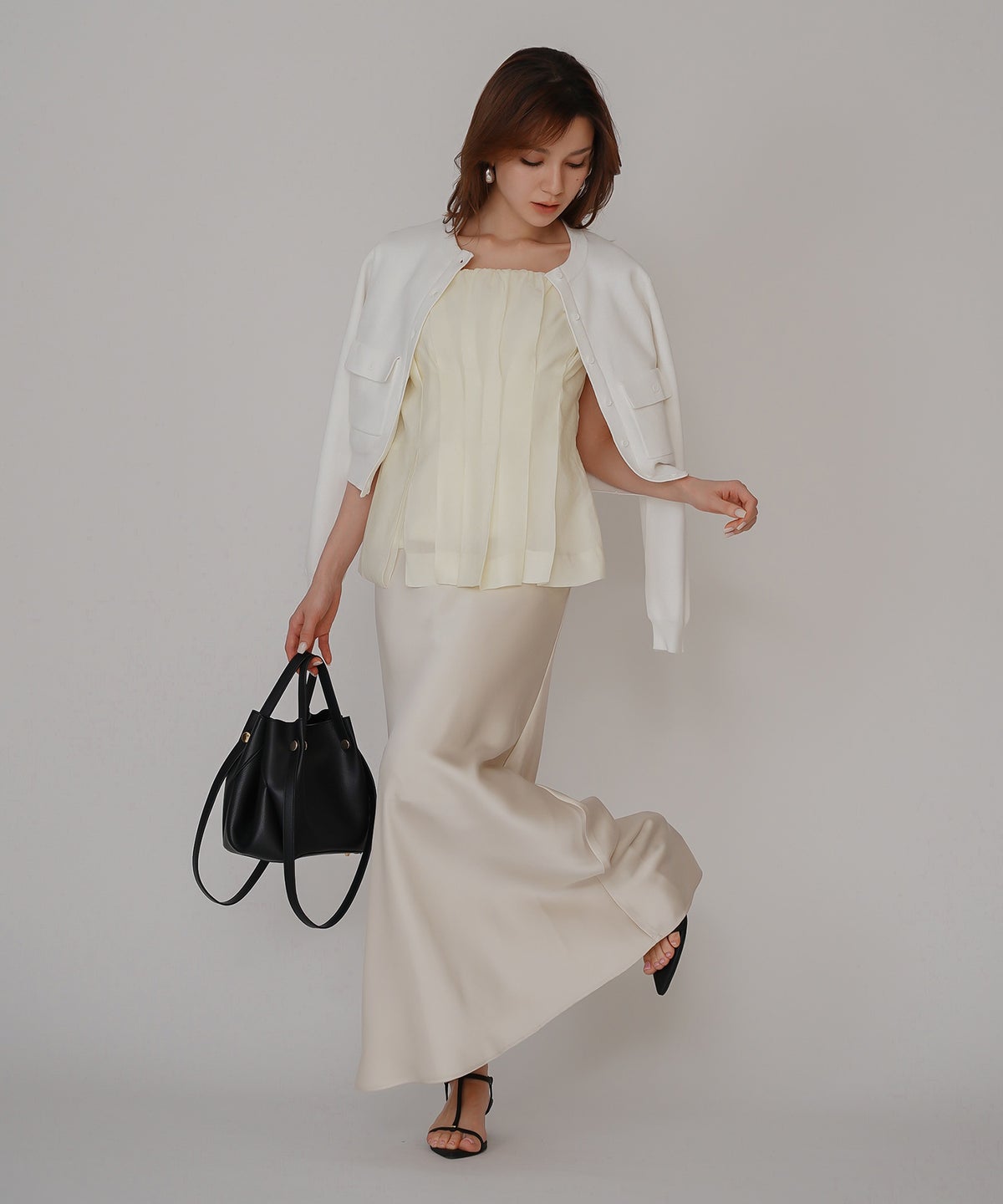 シェル ビスチェ ブラウス KINO THE KEI ベアトップ ベアトップス キャミトップス ペプラムトップス フレアトップス タックデザイントップス デザインキャミソール キャミブラウス ペプラムブラウス ウエストマークトップス スタイルアップトップス