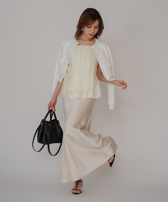 シェル ビスチェ ブラウス KINO THE KEI ベアトップ ベアトップス キャミトップス ペプラムトップス フレアトップス タックデザイントップス デザインキャミソール キャミブラウス ペプラムブラウス ウエストマークトップス スタイルアップトップス