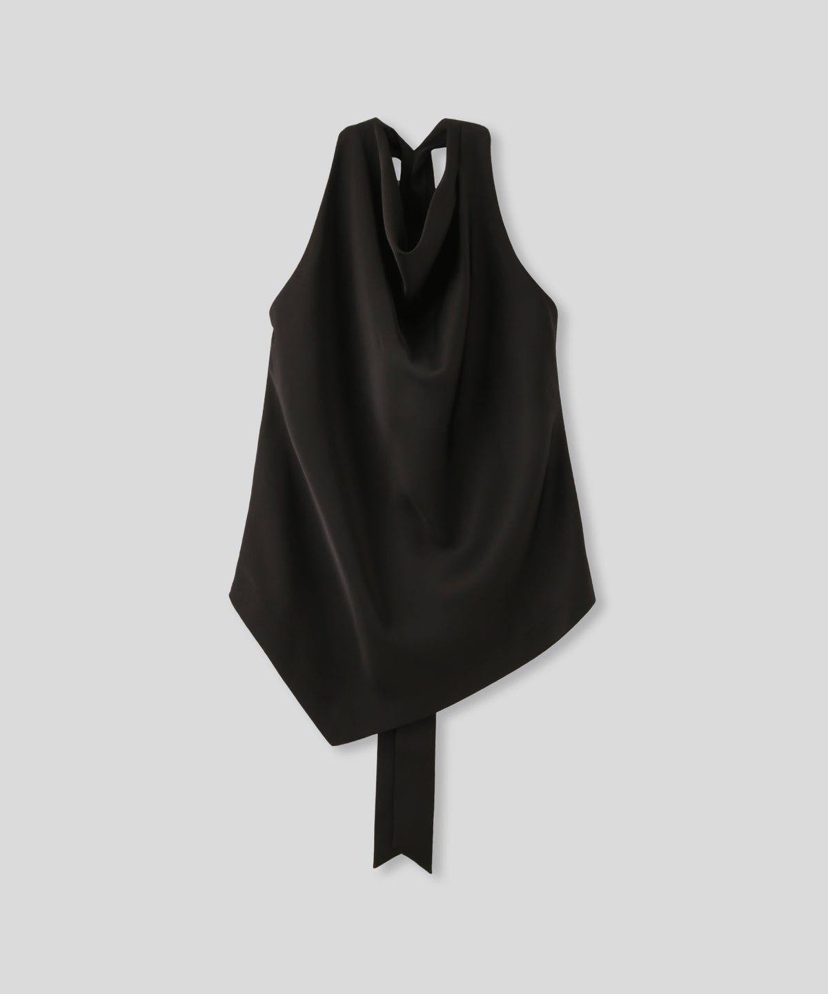 ホルター ドレープ サテン ブラウス KINO THE KEI ホルターネック ブラウス サテンブラウス サテン バックオープン トップス アシンメトリー ドレープ 光沢感 落ち感 とろみ素材 上品 ヘルシー 肌見せ モード きれいめ オケージョン デート 女子会