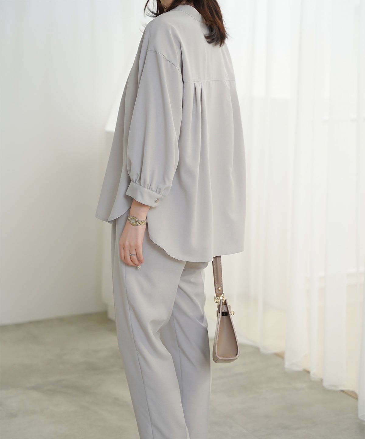 ドロスト テーパード パンツ レディース ファッション ウォッシャブル ライトグレー ピンク ネイビー M