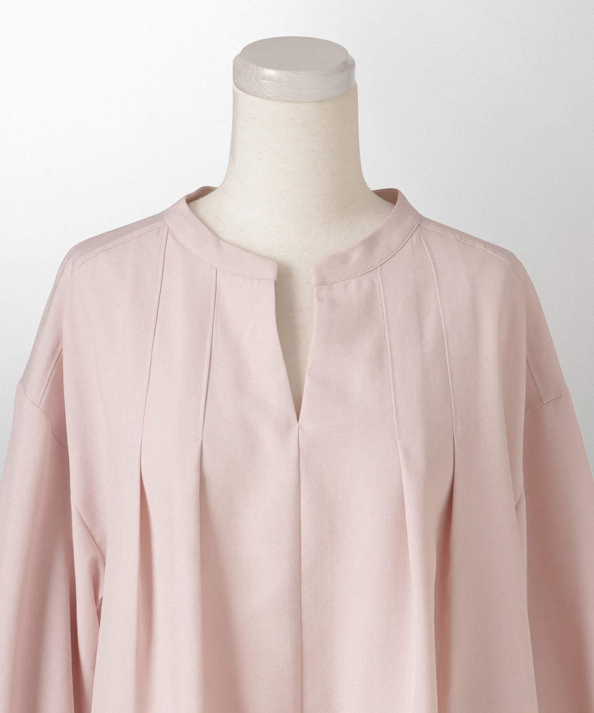 Vネック タック ブラウス レディース ファッション ウォッシャブル ライトグレー ピンク ネイビー M