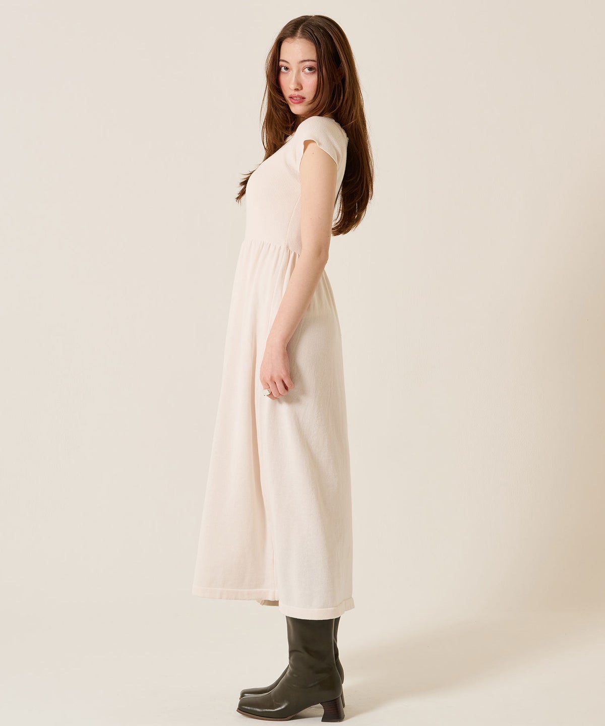 ニット/ワンピース/オフショル/バレエネック ロング ニットワンピース TINA：JOJUN